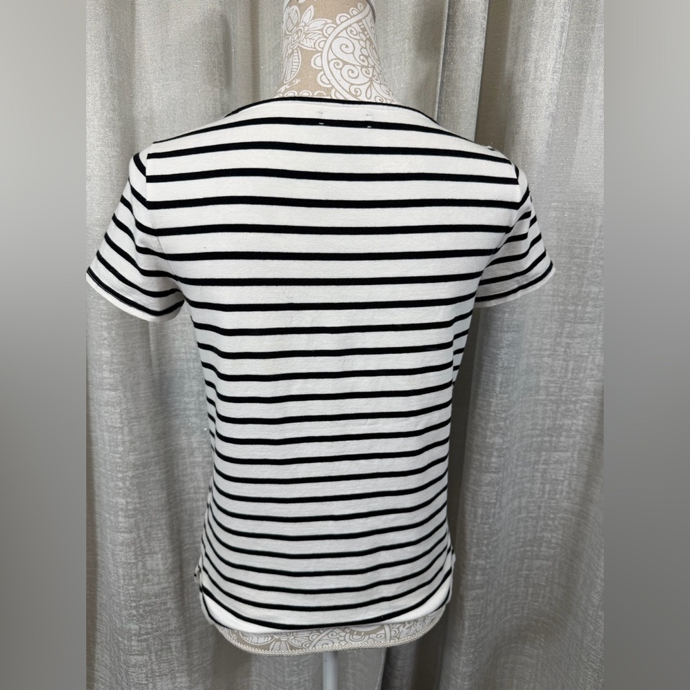 American Living Striped Tie-Front Top (Size M) - Picture 6 of 6